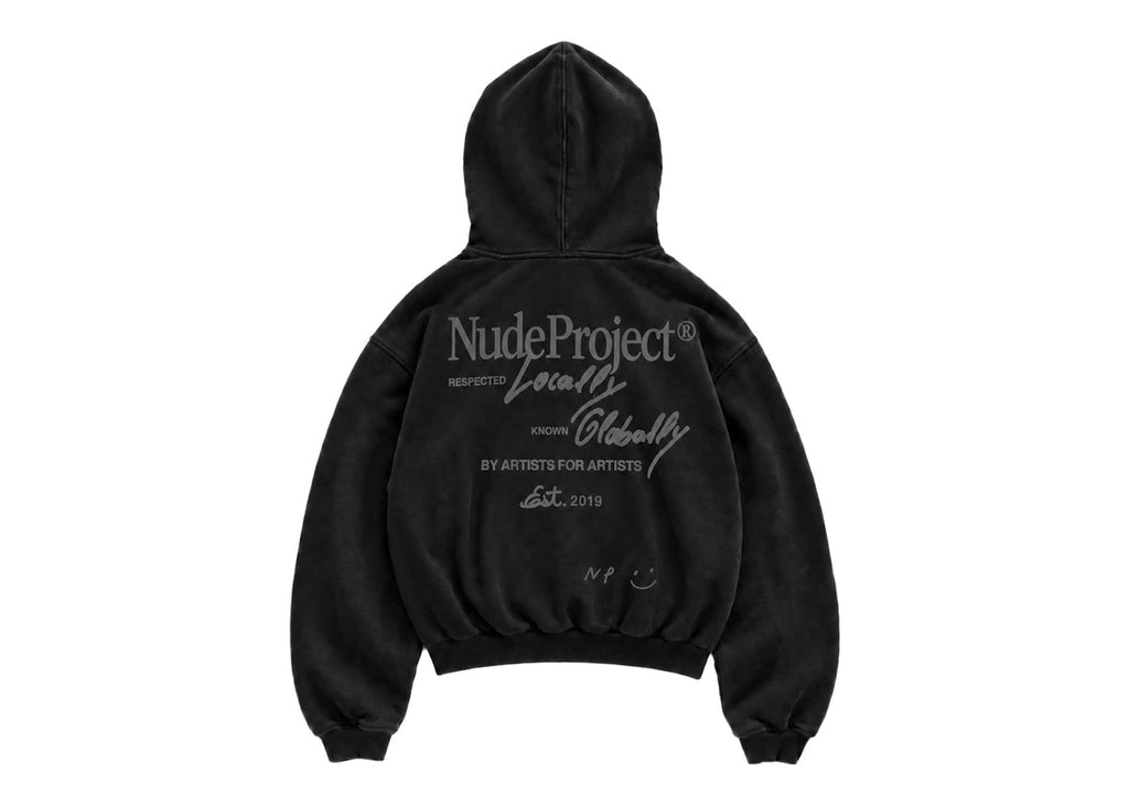 Nude Project Global Soon Zip-Up Hoodie Black