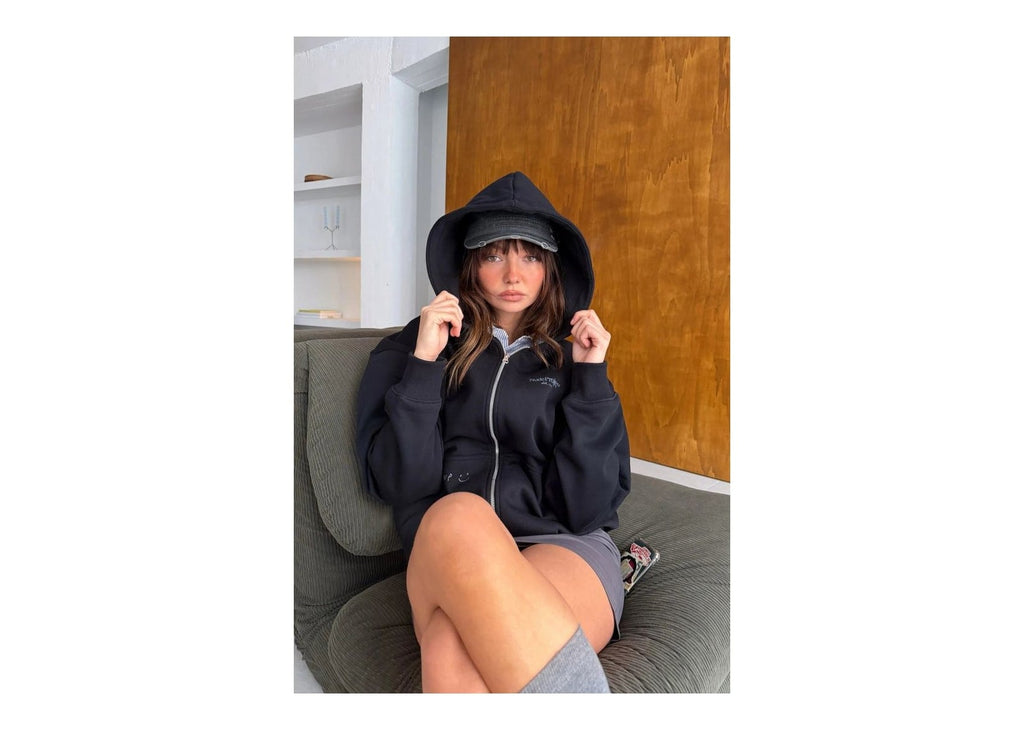Nude Project Global Soon Zip-Up Hoodie Black