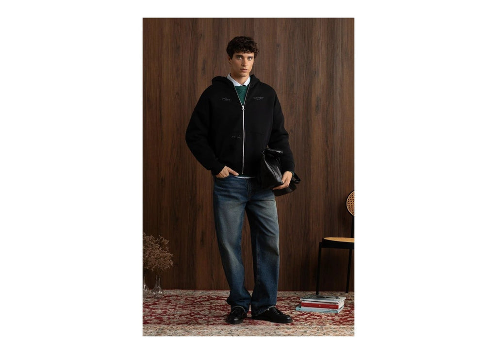 Nude Project Global Soon Zip-Up Hoodie Black