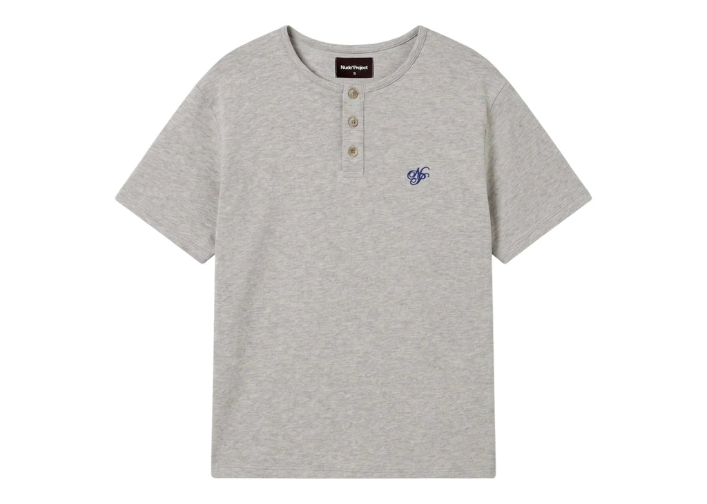 Nude Project Henley Neck Tee White/Grey 2 x Pack