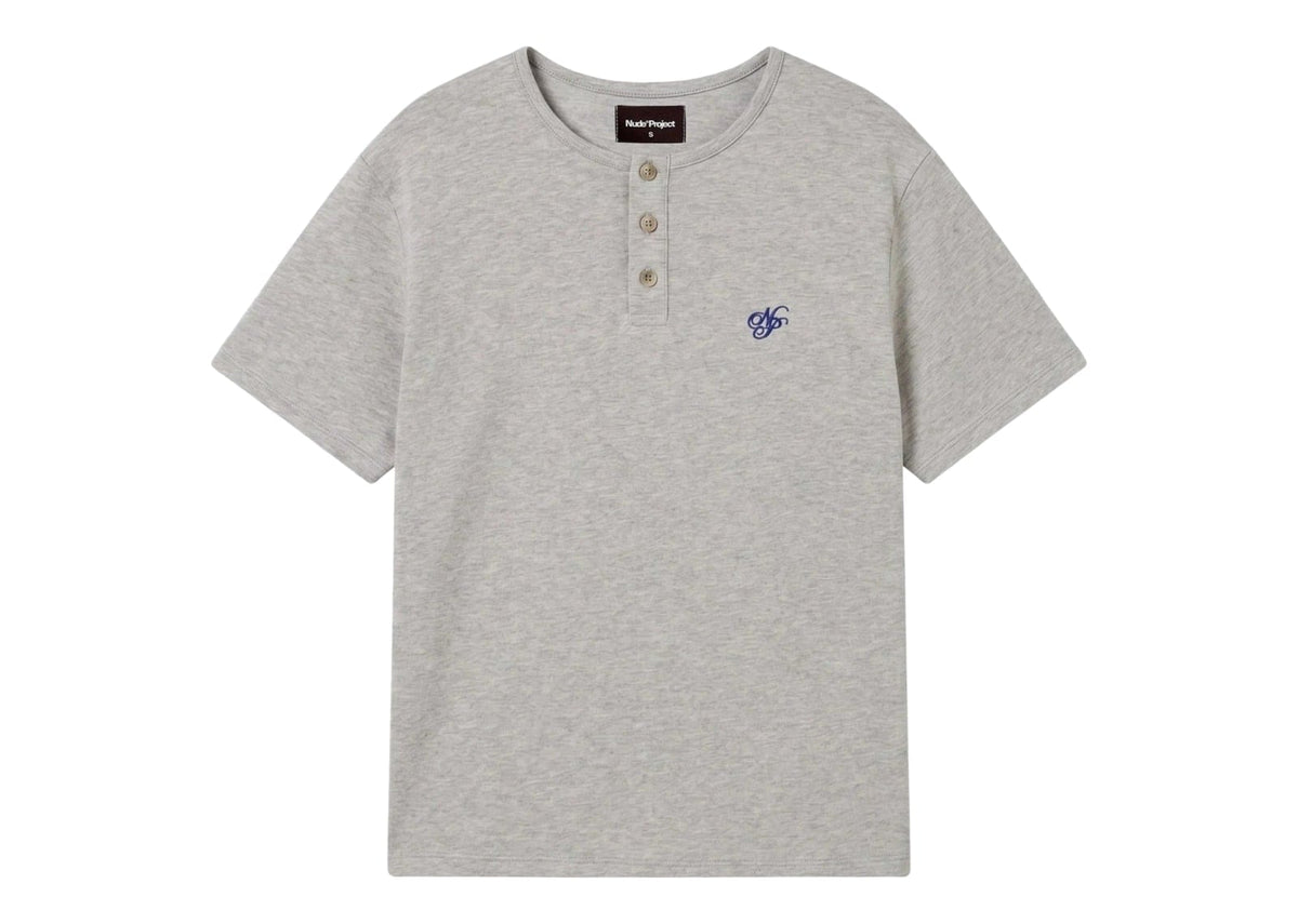 Nude Project Henley Neck Tee White/Grey 2 x Pack