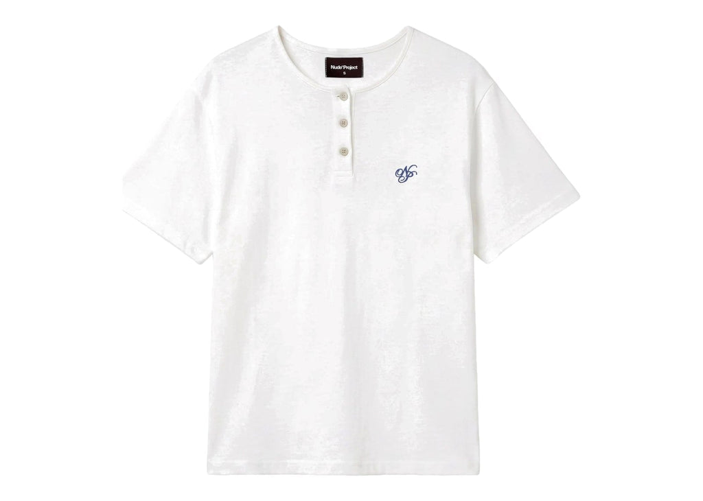 Nude Project Henley Neck Tee White/Grey 2 x Pack
