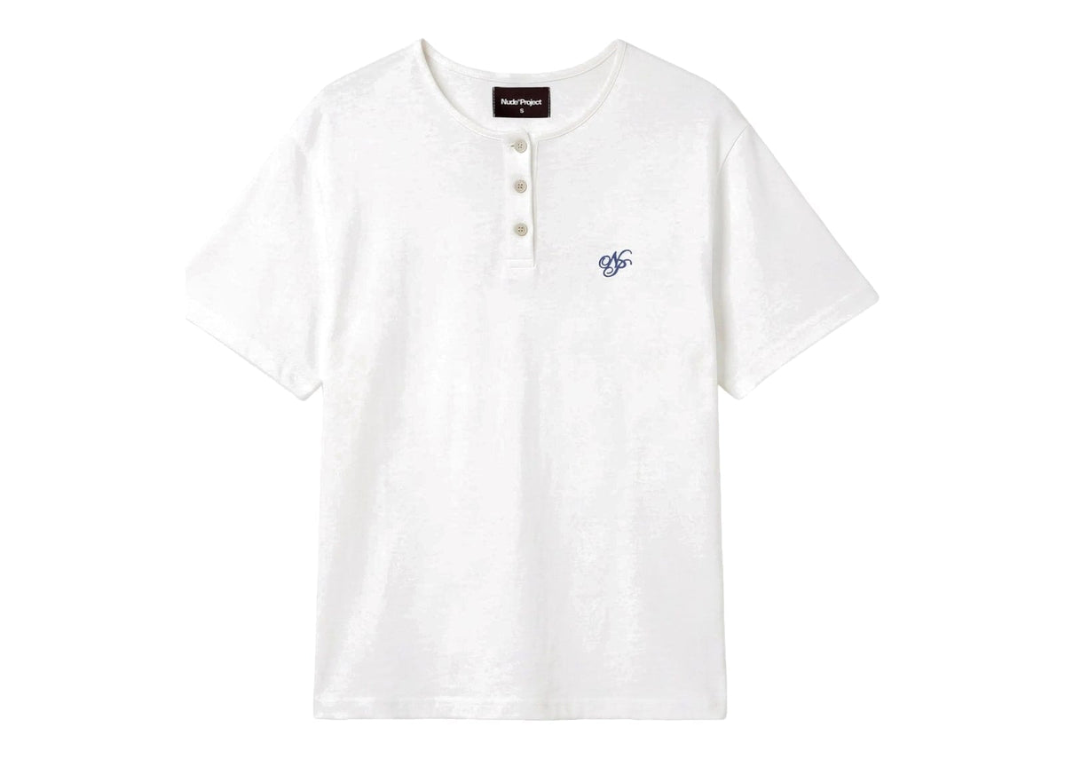 Nude Project Henley Neck Tee White/Grey 2 x Pack