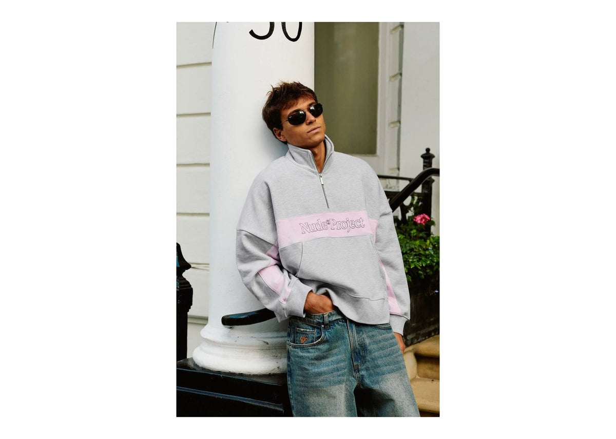 Nude Project Idol Quarter-Zip Grey Melange