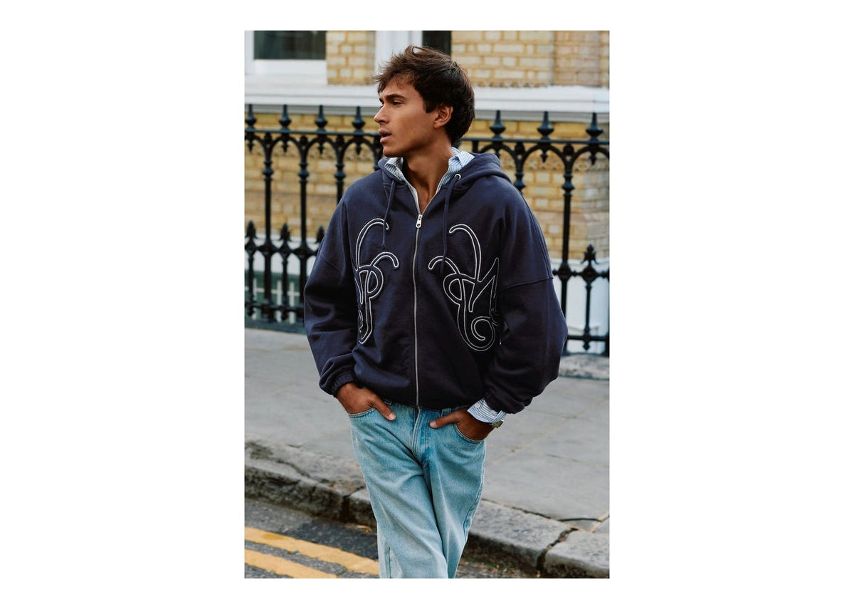 Nude Project Mirror Zip-Up Hoodie Navy