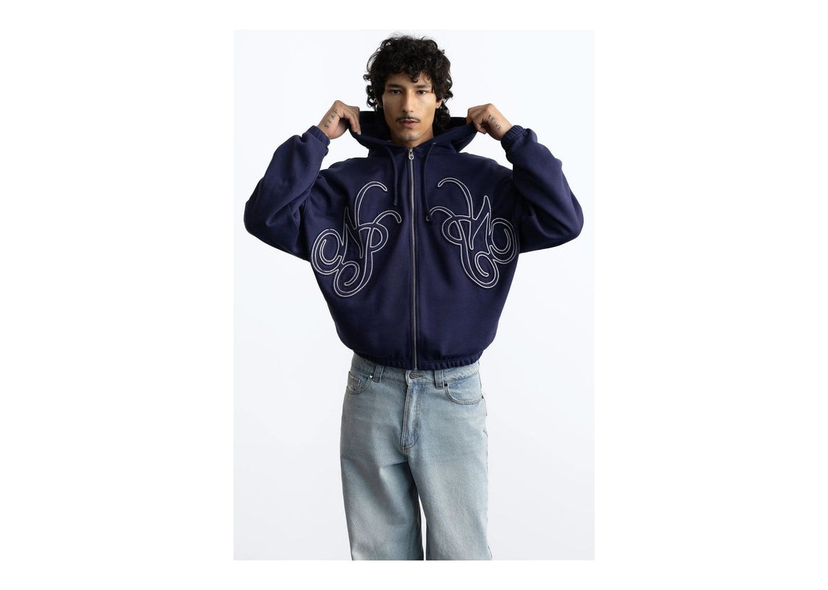 Nude Project Mirror Zip-Up Hoodie Navy