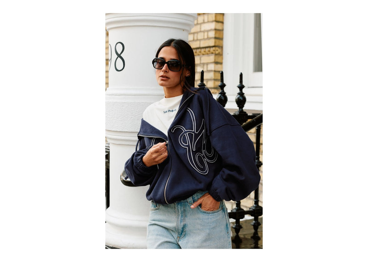 Nude Project Mirror Zip-Up Hoodie Navy