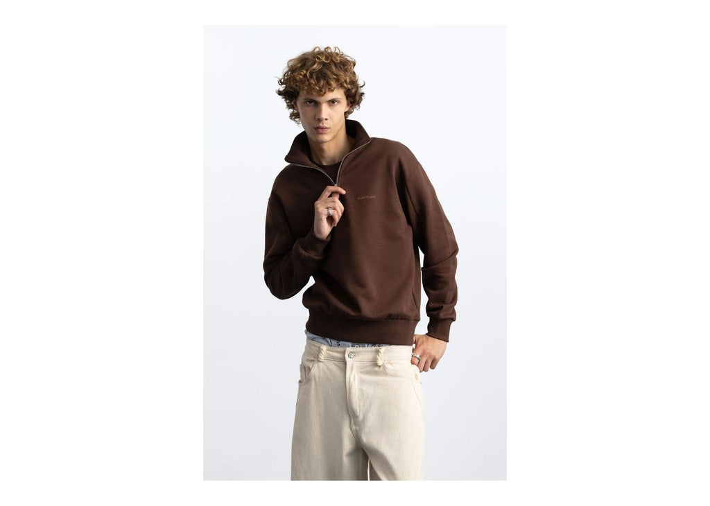 Nude Project Origins Quarter-Zip Brown