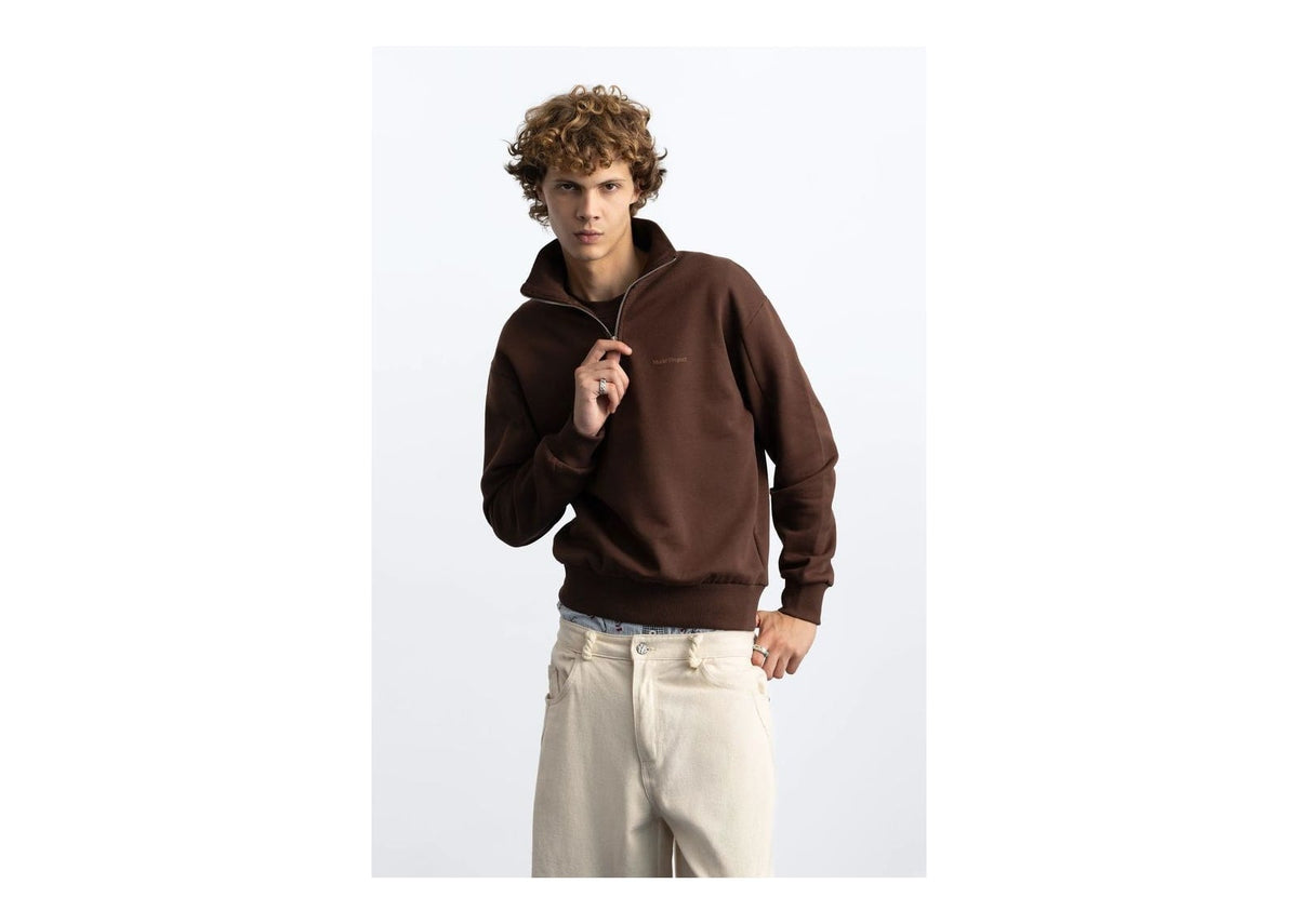 Nude Project Origins Quarter-Zip Brown
