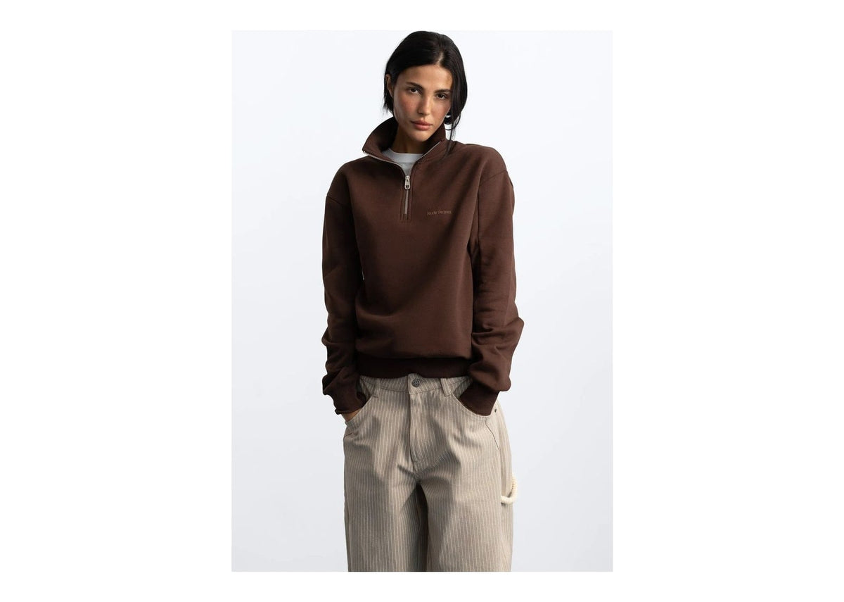 Nude Project Origins Quarter-Zip Brown