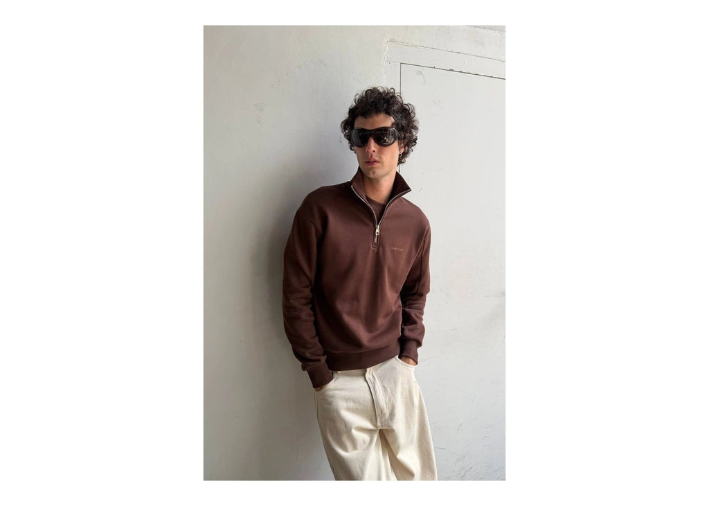 Nude Project Origins Quarter-Zip Brown