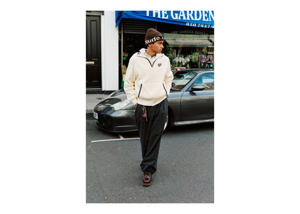Nude Project Ridgmount Quarter-Zip Knit Sweater Ivory