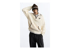 Nude Project Ridgmount Quarter-Zip Knit Sweater Ivory