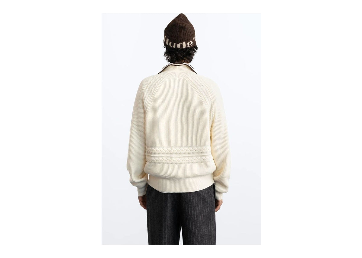 Nude Project Ridgmount Quarter-Zip Knit Sweater Ivory
