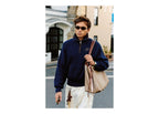 Nude Project Ridgmount Quarter-Zip Knit Sweater Navy