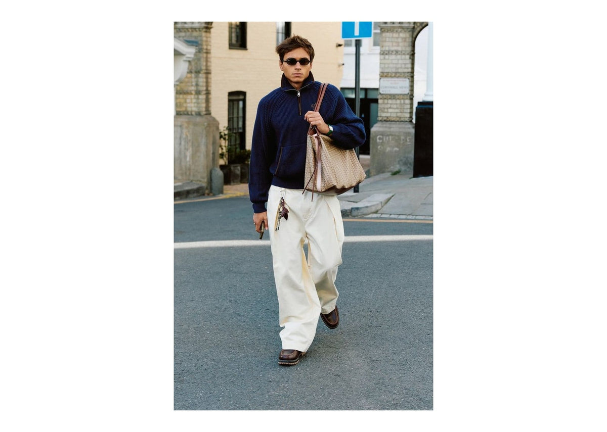 Nude Project Ridgmount Quarter-Zip Knit Sweater Navy