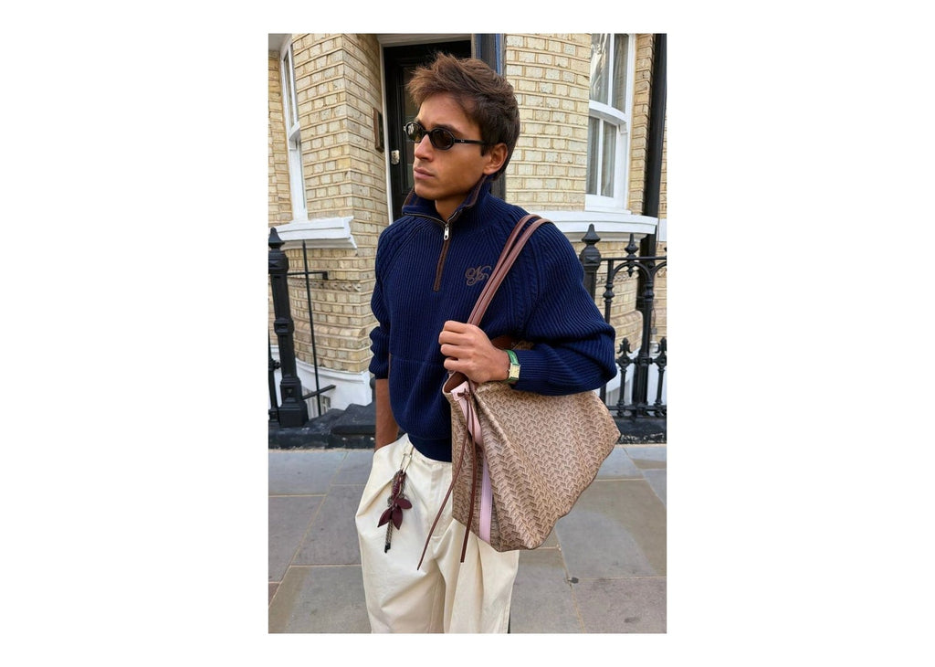 Nude Project Ridgmount Quarter-Zip Knit Sweater Navy