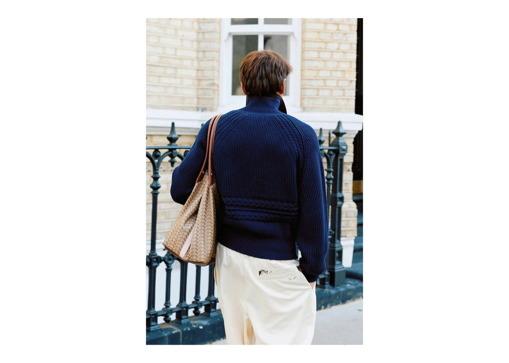 Nude Project Ridgmount Quarter-Zip Knit Sweater Navy