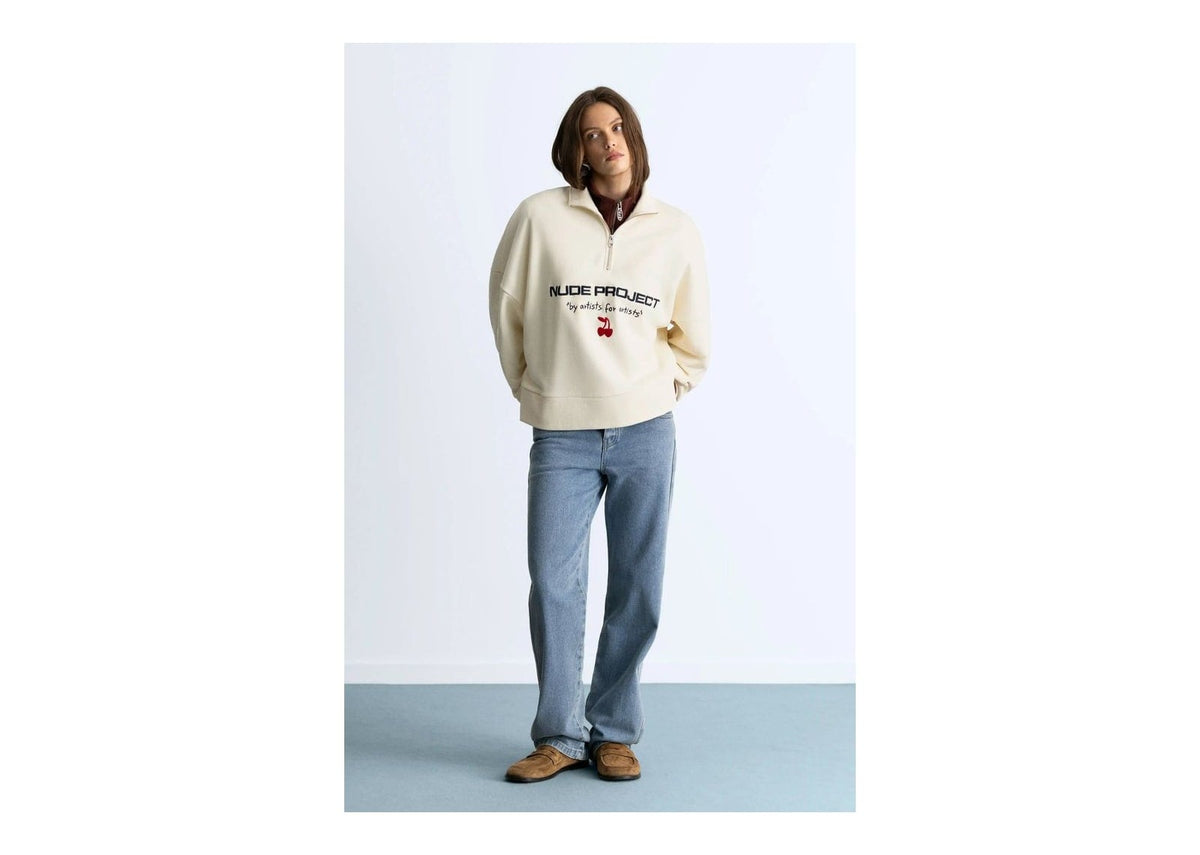 Nude Project Sport Quarter-Zip Marshmallow