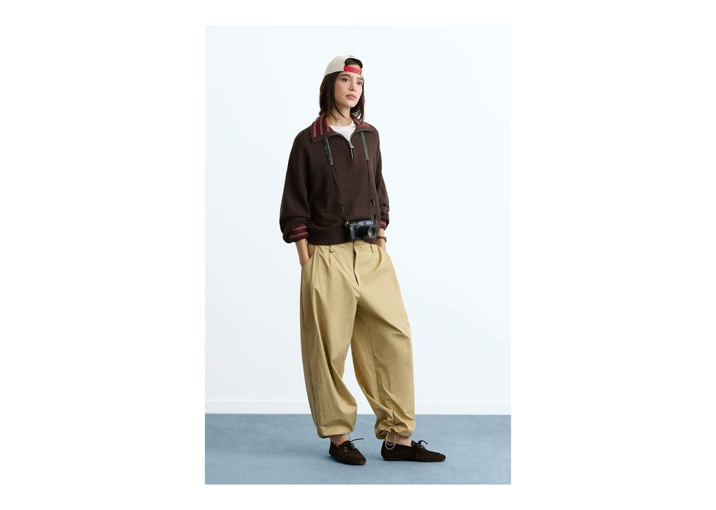 Nude Project The Consultant Quarter-Zip Knit Brown