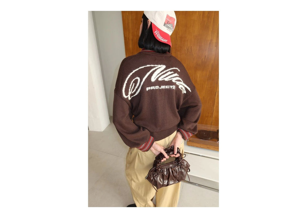 Nude Project The Consultant Quarter-Zip Knit Brown