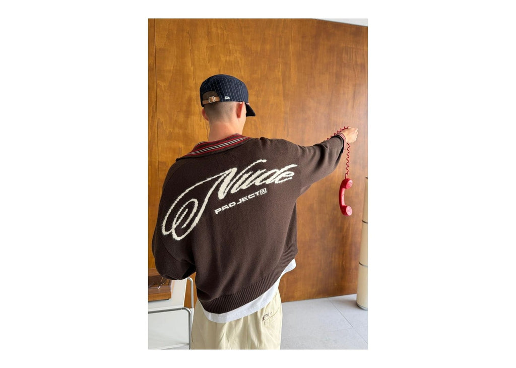 Nude Project The Consultant Quarter-Zip Knit Brown
