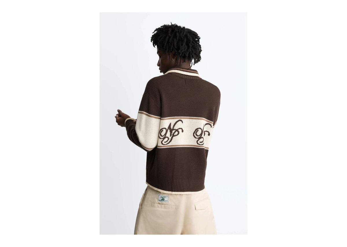 Nude Project Voyage Knit Zip-Up Cardigan Brown