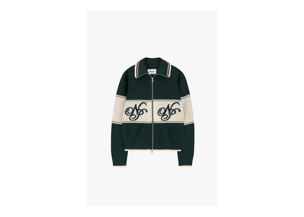 Nude Project Voyage Knit Zip-Up Cardigan Green