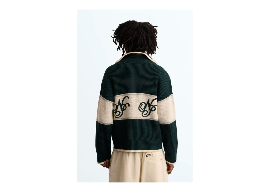 Nude Project Voyage Knit Zip-Up Cardigan Green