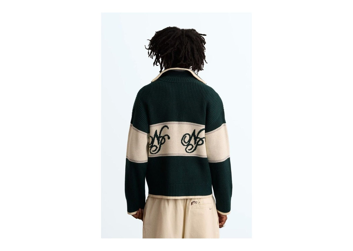 Nude Project Voyage Knit Zip-Up Cardigan Green