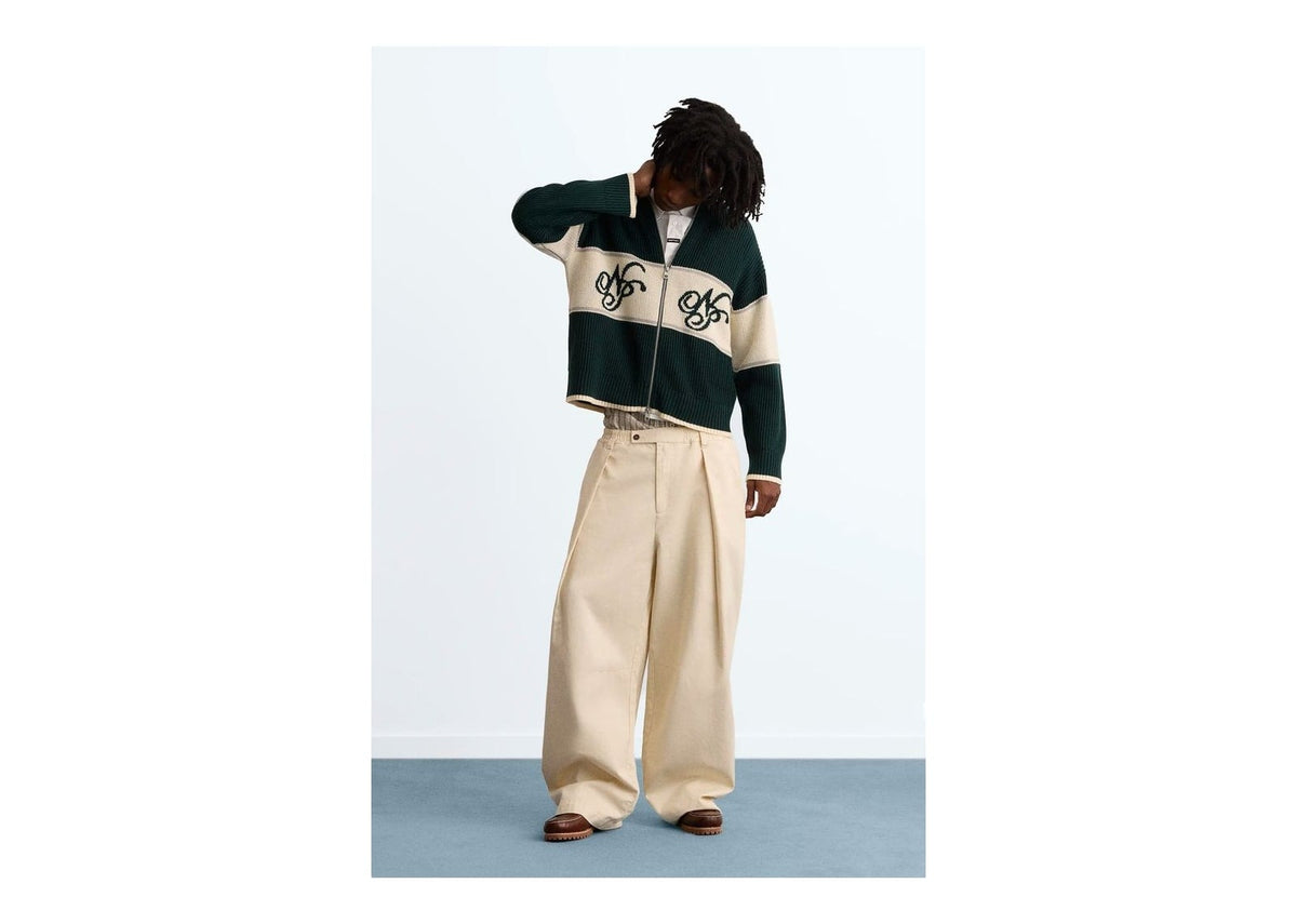Nude Project Voyage Knit Zip-Up Cardigan Green