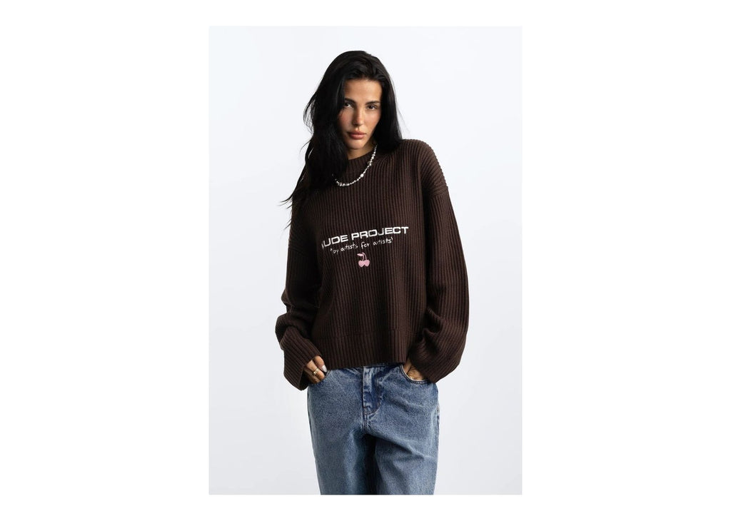 Nude Project Wavy Knit Sweater Brown