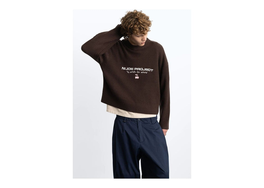 Nude Project Wavy Knit Sweater Brown