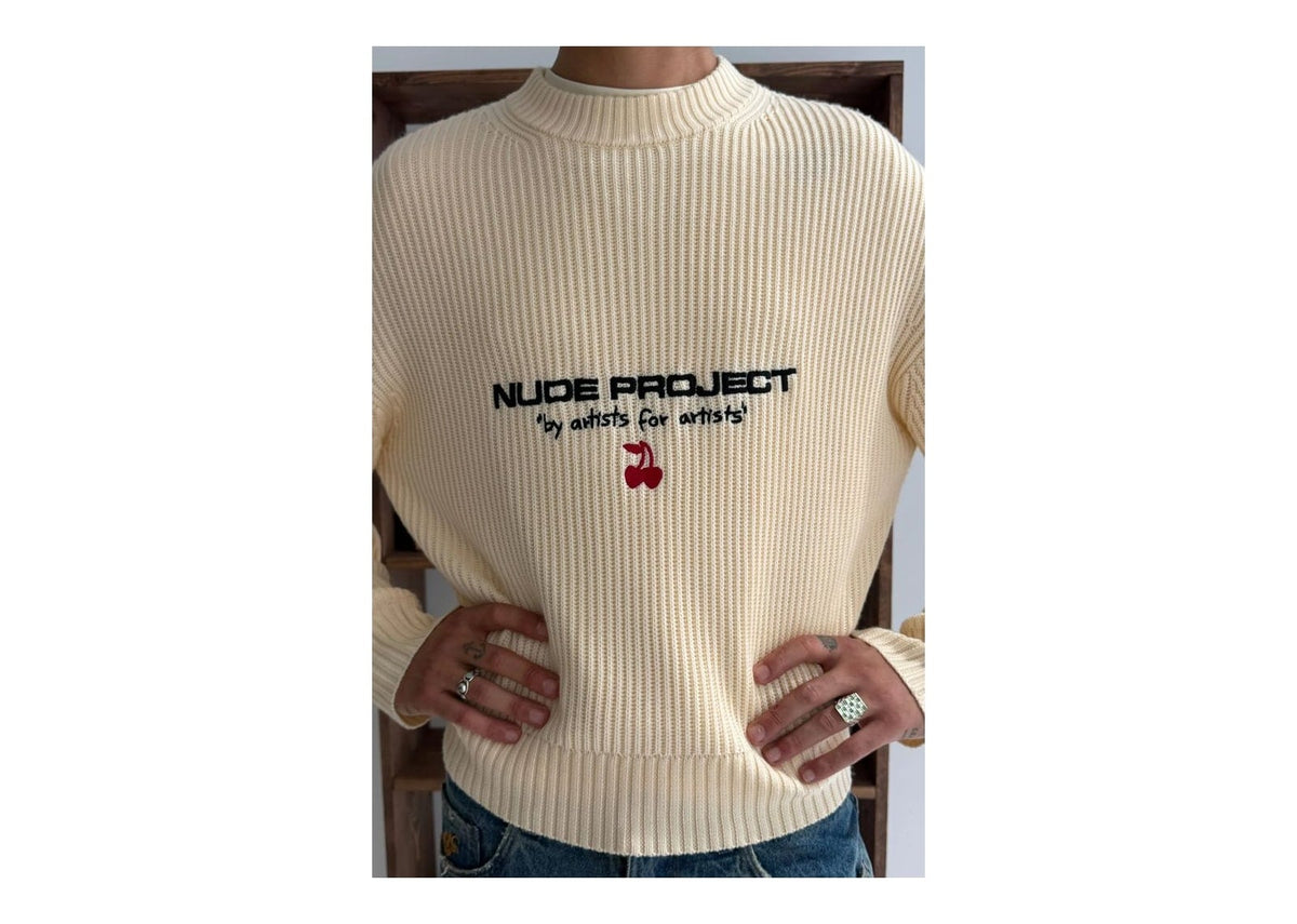 Nude Project Wavy Knit Sweater Ivory