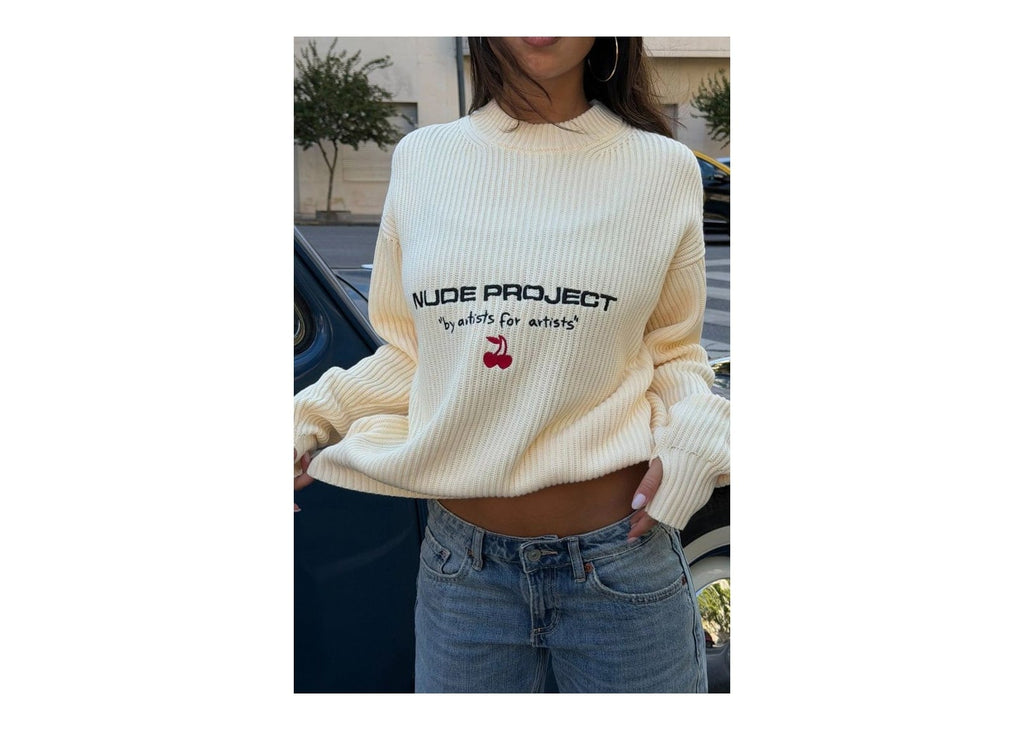 Nude Project Wavy Knit Sweater Ivory