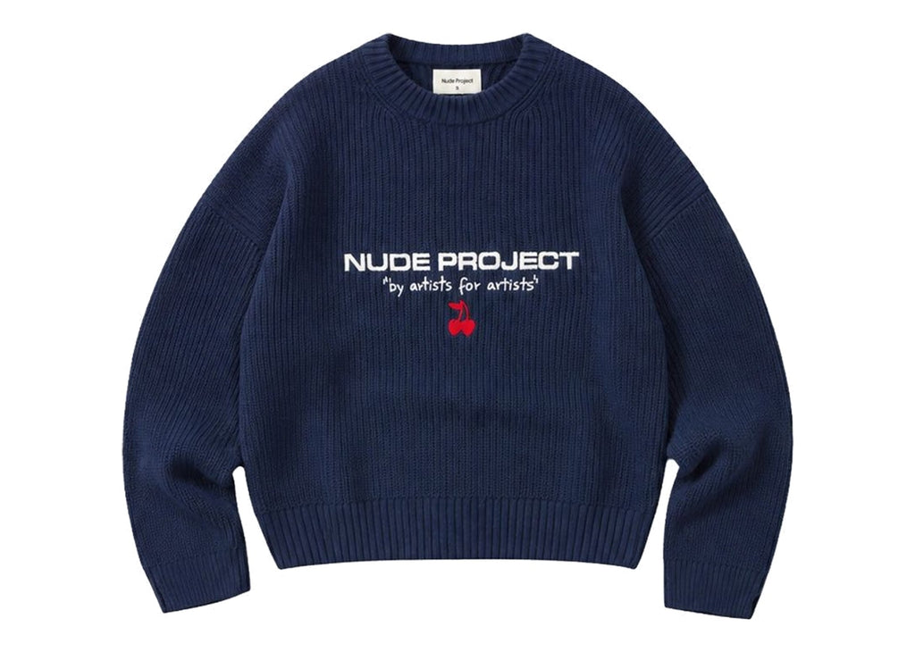 Nude Project Wavy Knit Sweater Navy