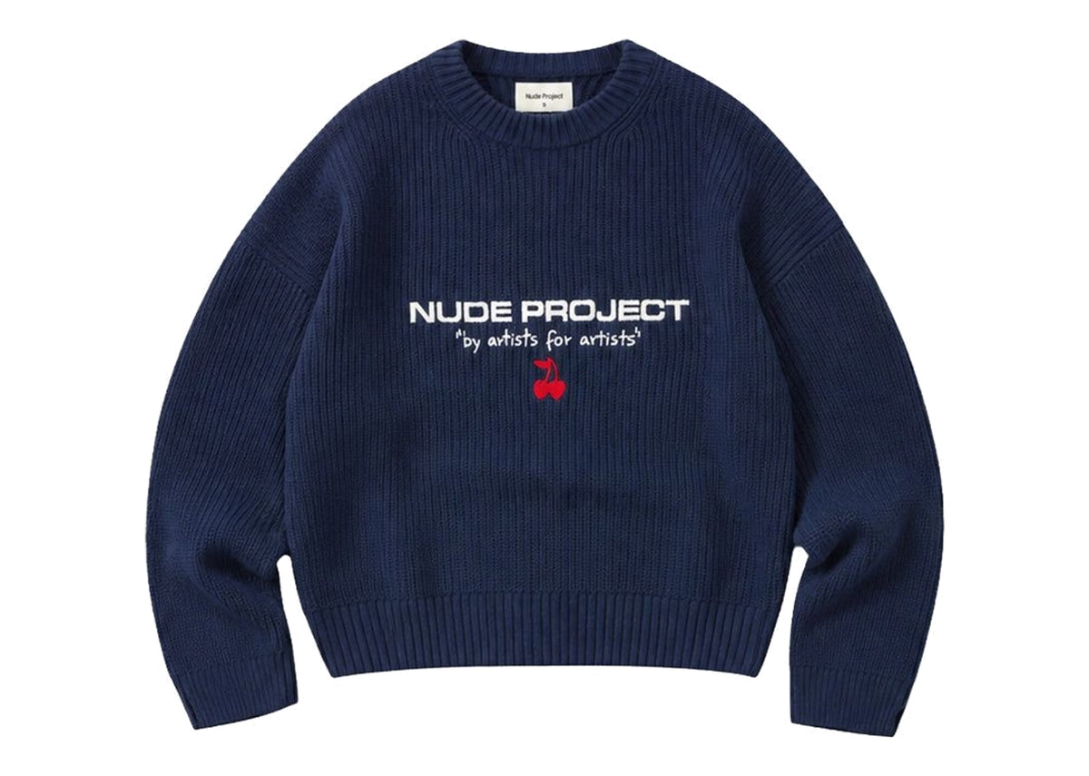 Nude Project Wavy Knit Sweater Navy
