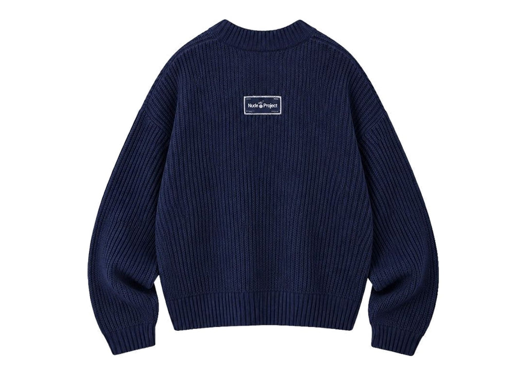 Nude Project Wavy Knit Sweater Navy