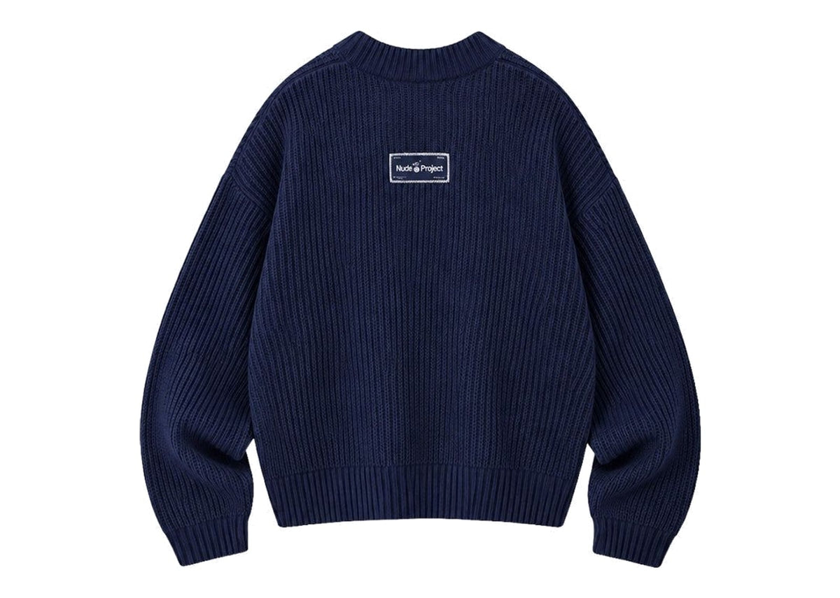 Nude Project Wavy Knit Sweater Navy