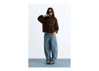 Nude Project Work Trip Zip-Up Knit Cardigan Brown