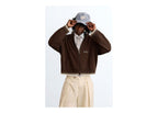 Nude Project Work Trip Zip-Up Knit Cardigan Brown