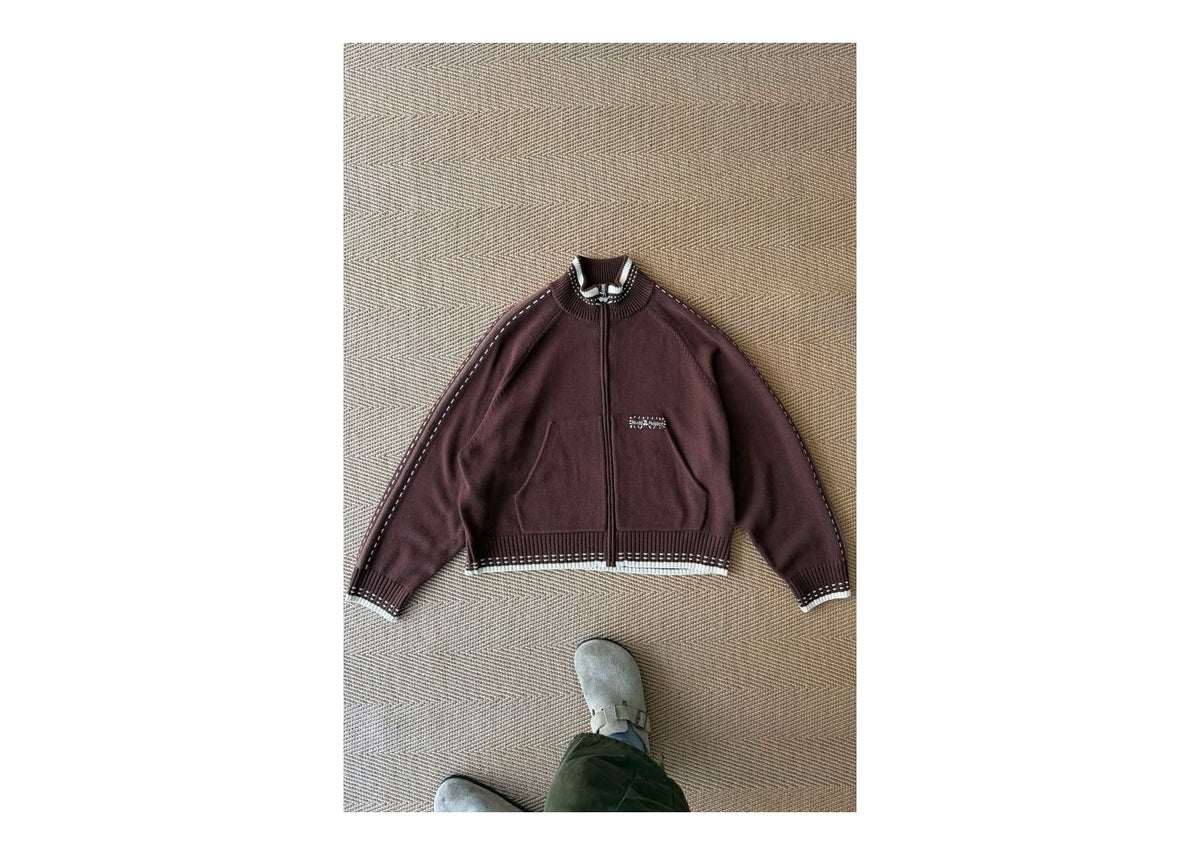 Nude Project Work Trip Zip-Up Knit Cardigan Brown