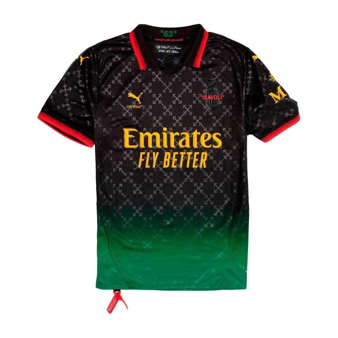 OFF-WHITE x Puma AC Milan Replica Jersey Black