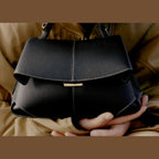 Polène Mokki Mini Edition Textured Black with Ecru Stitching