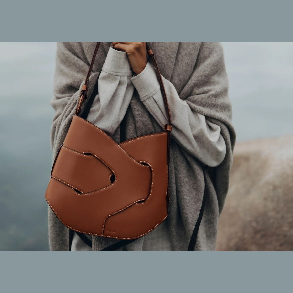 Polène Nodde Hobo Edition Smooth Cognac