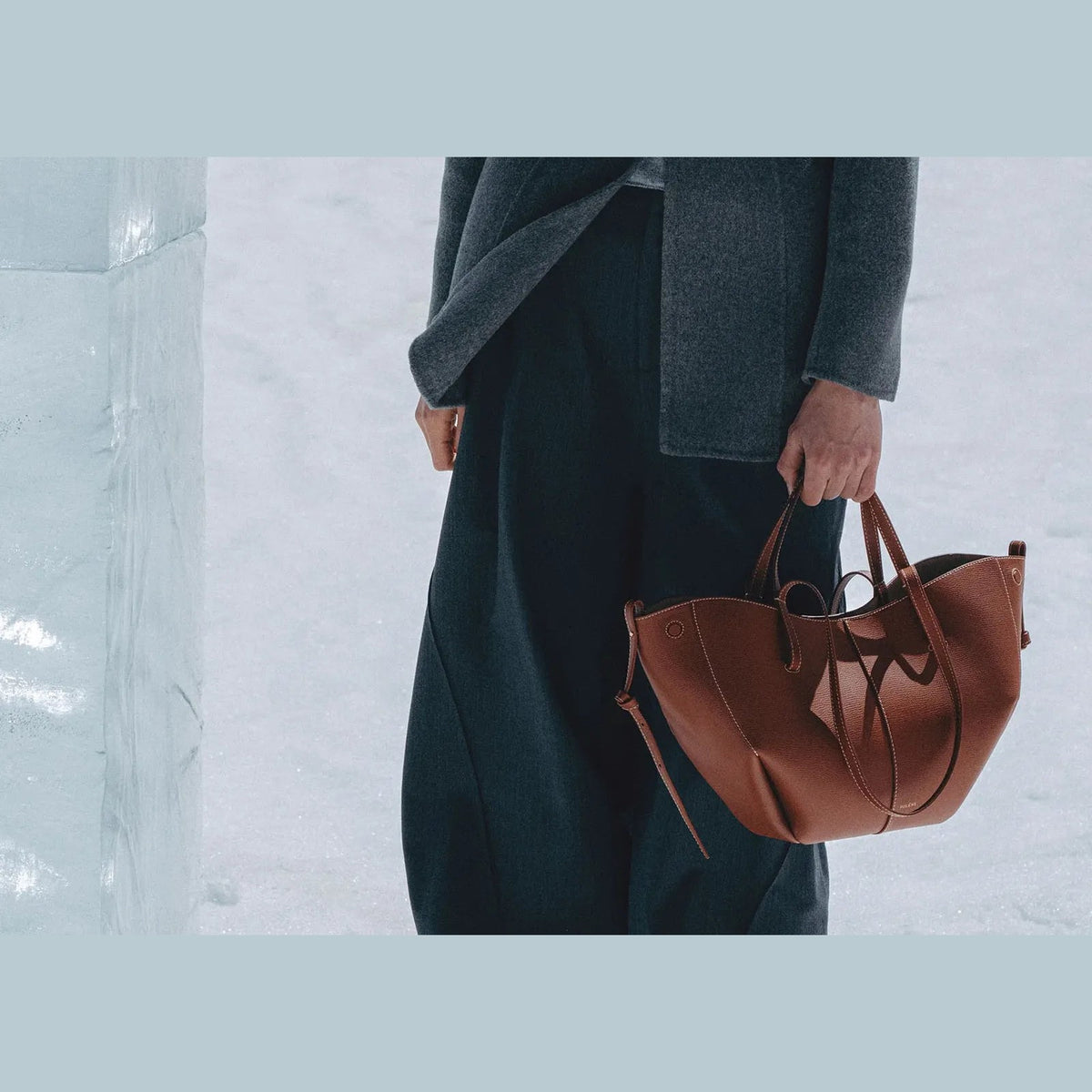 Polène Cyme Mini Edition Textured Cognac