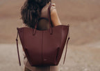 Polène Cyme Tote Edition Textured Black Cherry