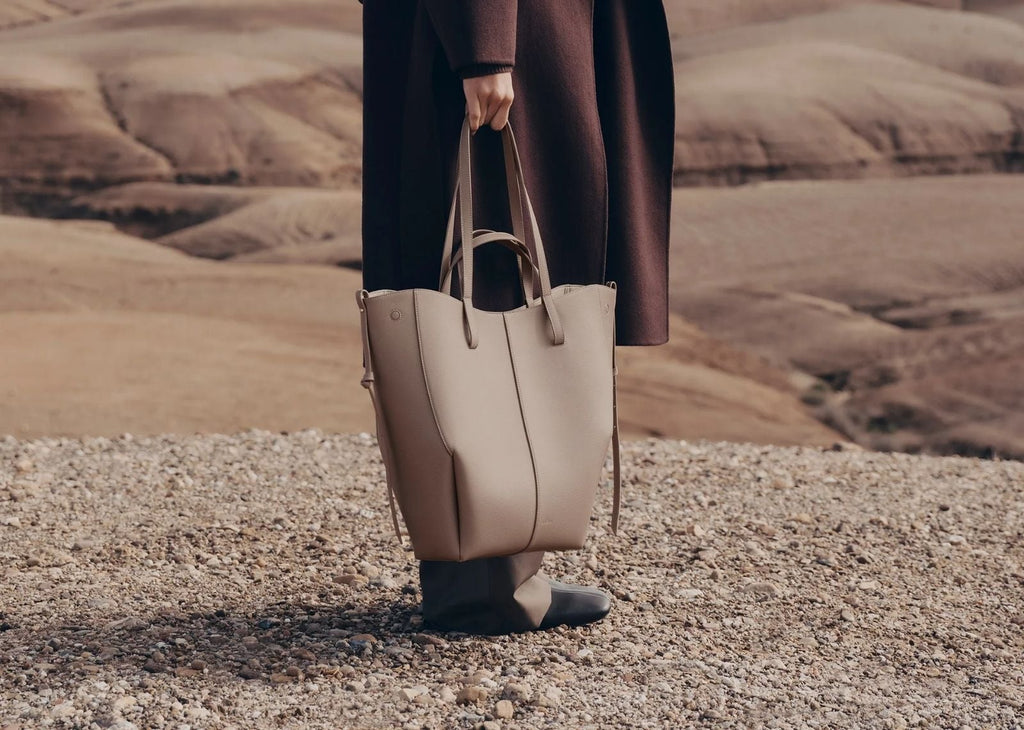 Polène Cyme Tote Edition Textured Taupe