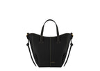 Polène Cyme Tote Nano Edition Textured Black with Ecru Stitching