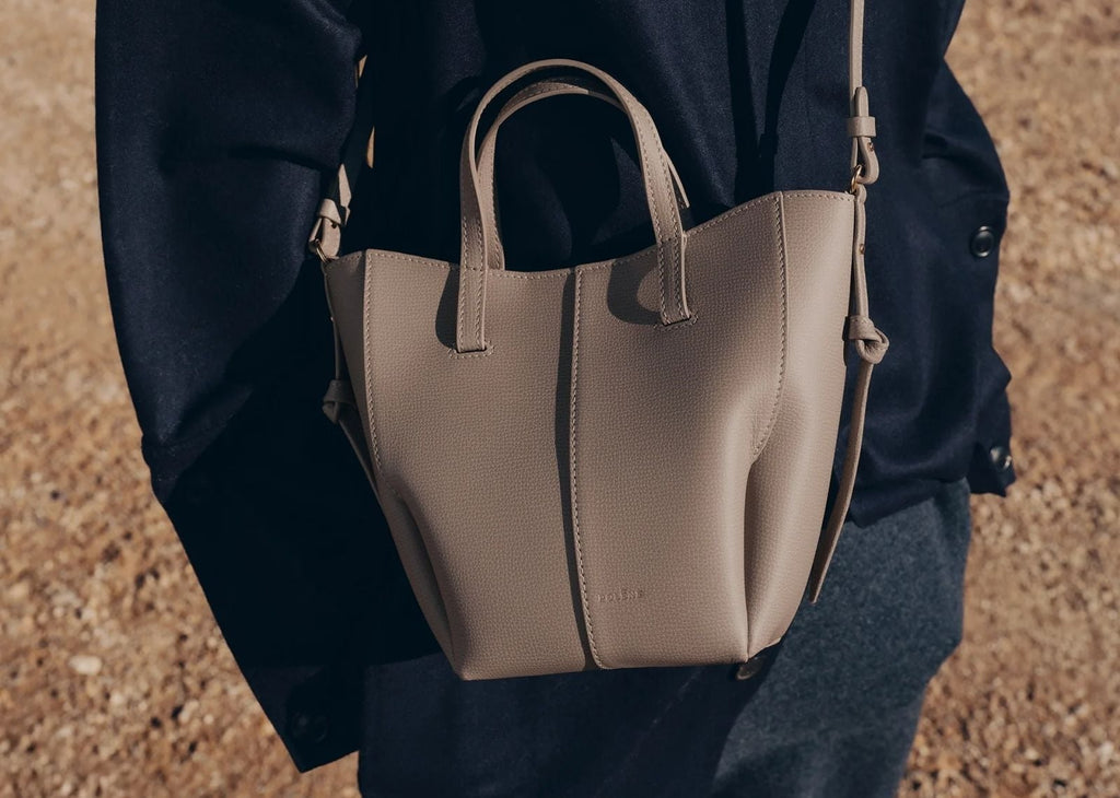 Polène Cyme Tote Nano Edition Textured Taupe